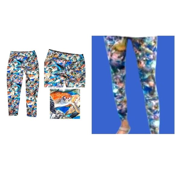 ArtSea Florida Keys Leggings XL Elastic Stretch High Waist Pants Beach Islands - Picture 5 of 12